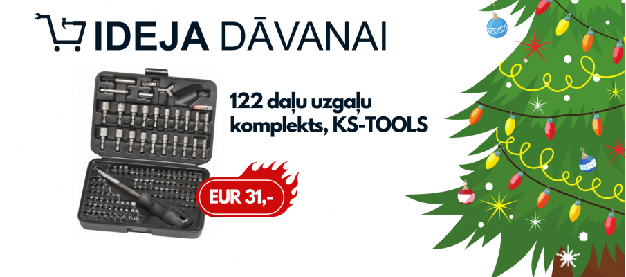 122 daļu uzgaļu komplekts KS-TOOLS