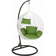 Besk Šūpuļkrēsls ar spilvenu 95cm balts