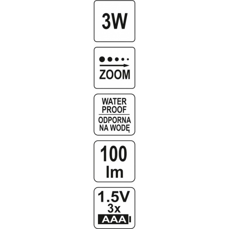 Yato Galvas lukturis LED 3W 100lm IP20 YT-08590 YATO