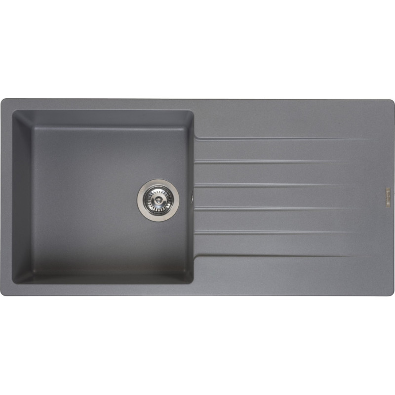 Reginox virtuves izlietne Harlem 10, viena bļoda ar plauktu, 1000x500 mm, grey silvery