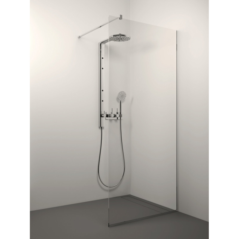 Stikla Serviss dušas siena Kaira, 1200 mm, h=2000, hroms/caurspīdīgs stikls