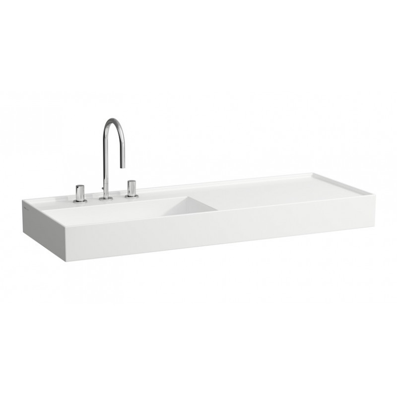 Laufen izlietne Kartell, 1200x460 mm, bļoda kreisā pusē, matēta balta SaphirKeramik