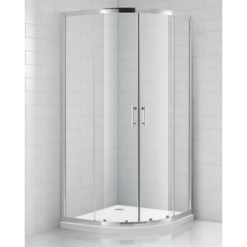 Roth dušas stūris OBR2, 900x900 mm, h=1850, r=550, briliants/caurspīdīgs stikls