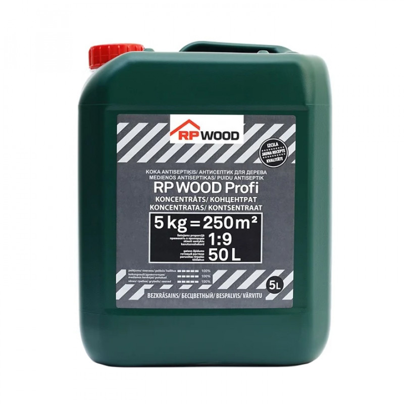 Rp Wood Antiseptiķis RPwood PROFI bezkrāsains, koncentrāts, 5kg - gab