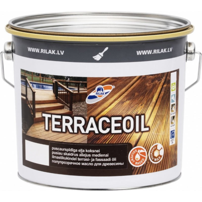 Rilak Eļļa terasēm RILAK TERRACEOIL 2.7L, brūna - gab