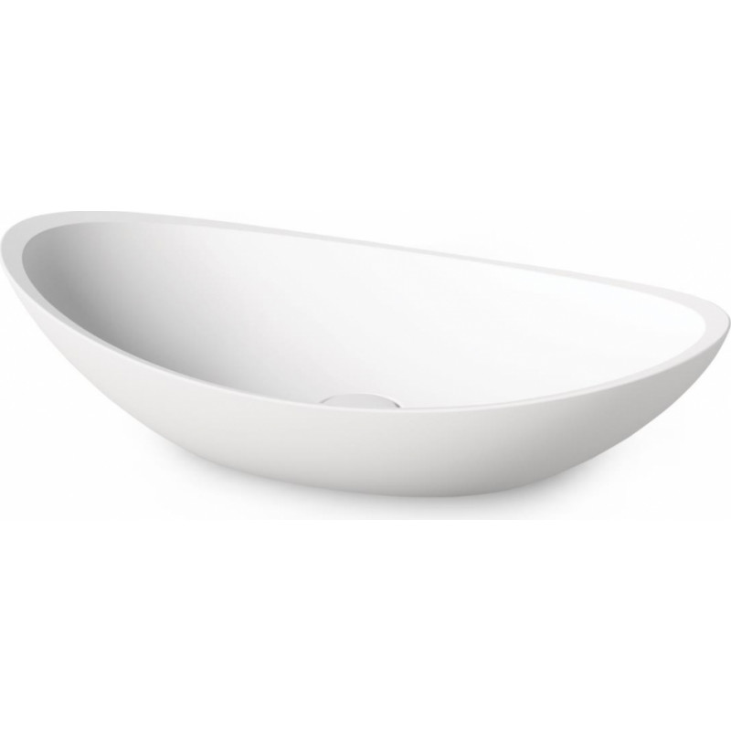 PAA izlietne Felice, 690x375 mm, ar izplūdi, matēta balta silkstone
