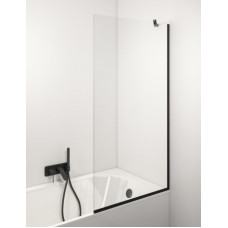 Stikla Serviss vannas siena Noris Cor Black, 700 mm, h=1500 mm, melns/caurspīdīgs stikls