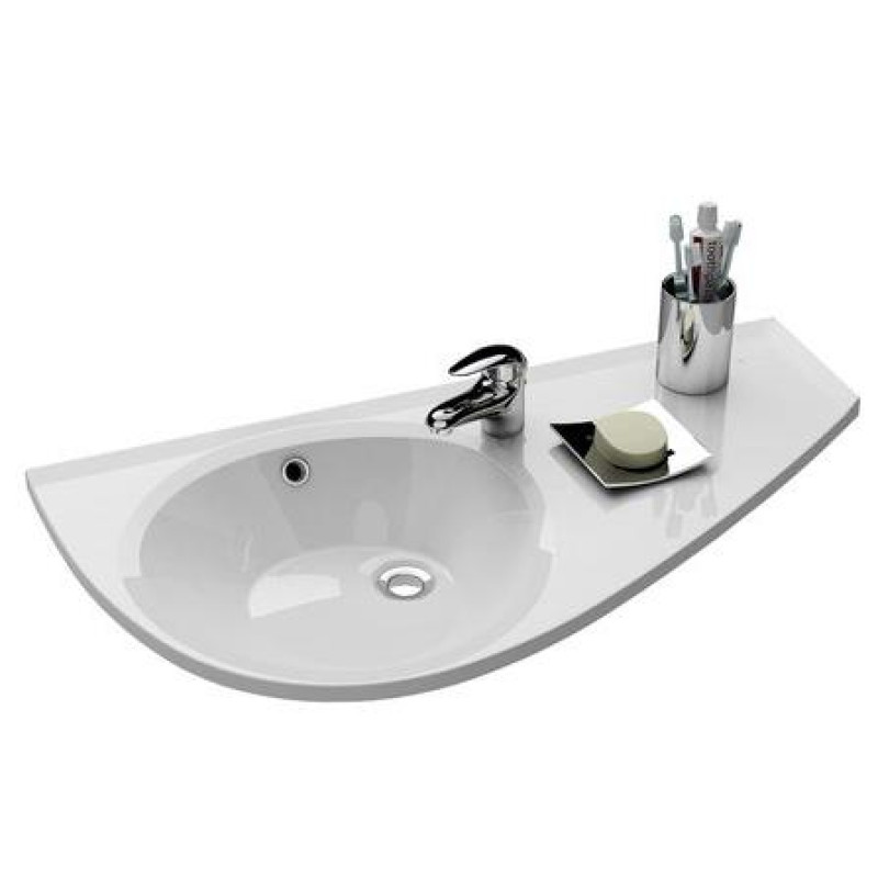 Ravak izlietne Avocado, 850x450 mm, bļoda labā pusē (L), balta