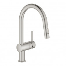Grohe virtuves izlietnes maisītājs ar izvelkamu dušu Minta, supersteel