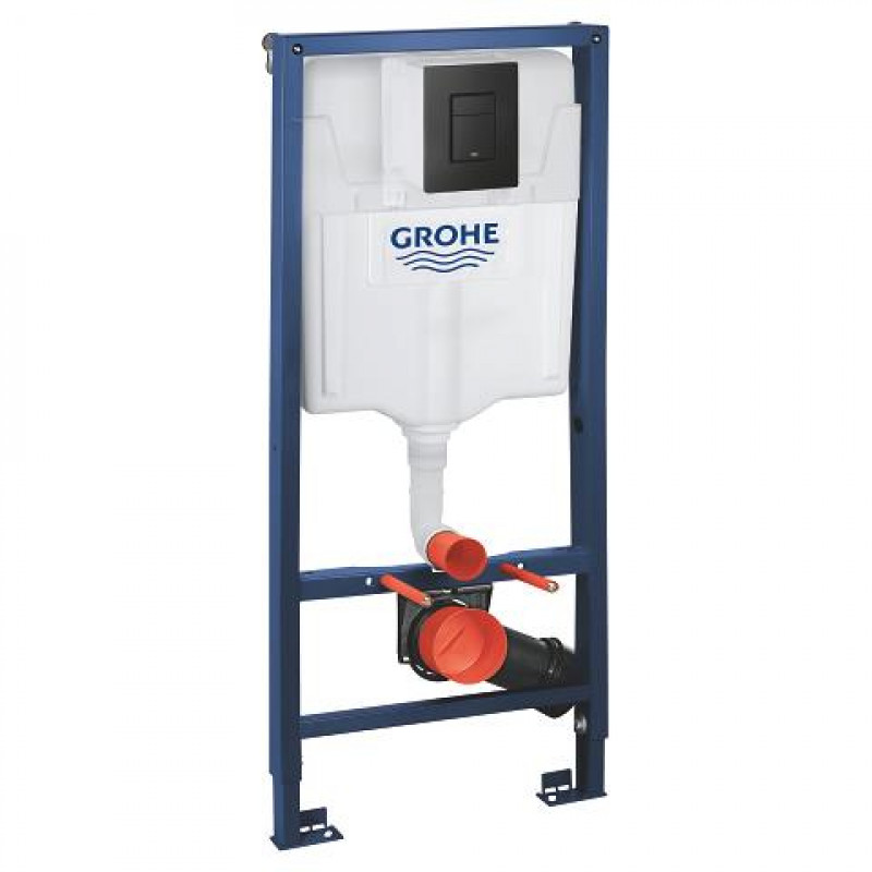 Grohe komplekts - rāmis podam 3-1, taustiņš Even (phantom black), stiprinājumi, 500x230 mm, h=1130 mm