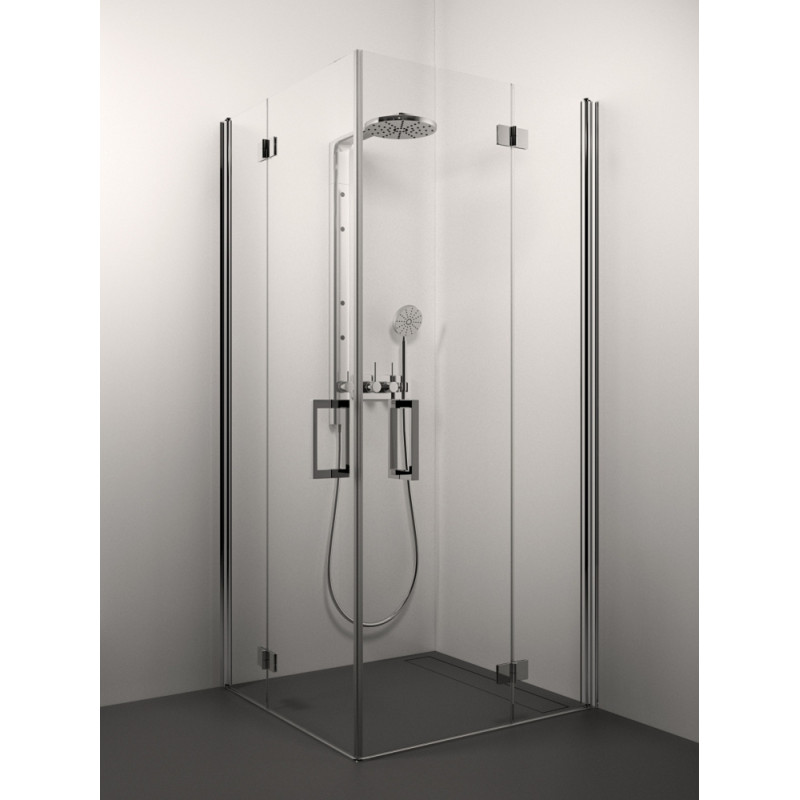 Stikla Serviss dušas stūris Alexa, 900x900 mm, h=2000, hroms/caurspīdīgs stikls