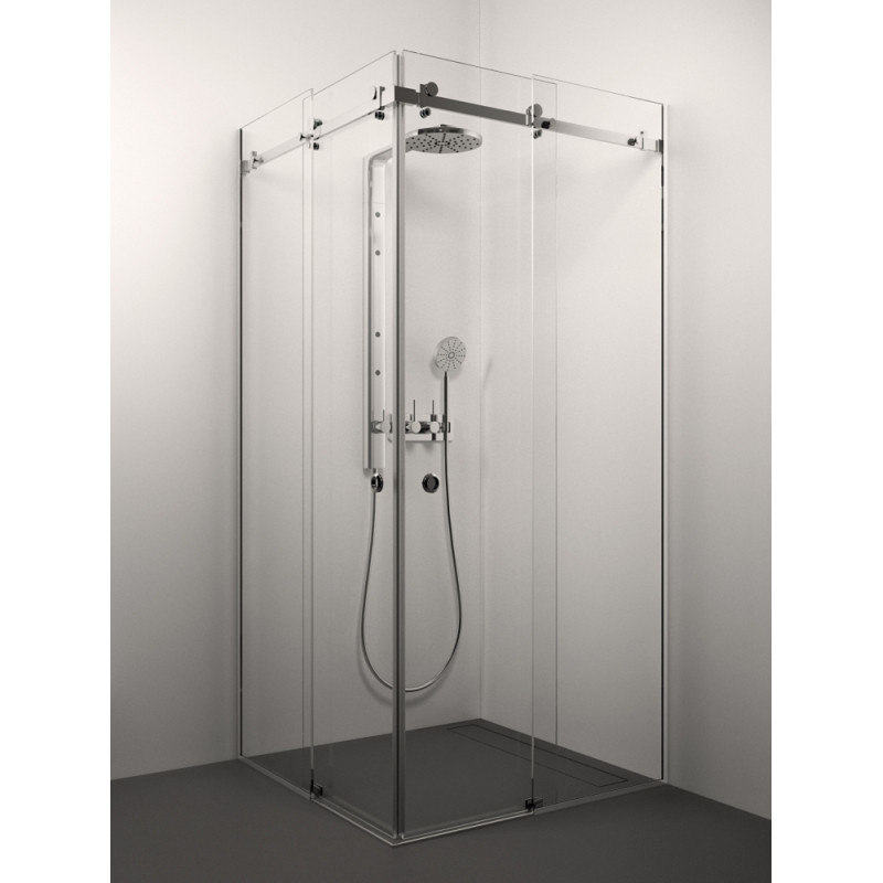 Stikla Serviss dušas stūris Sabrina, 1000x1000 mm, h=2000, hroms/caurspīdīgs stikls