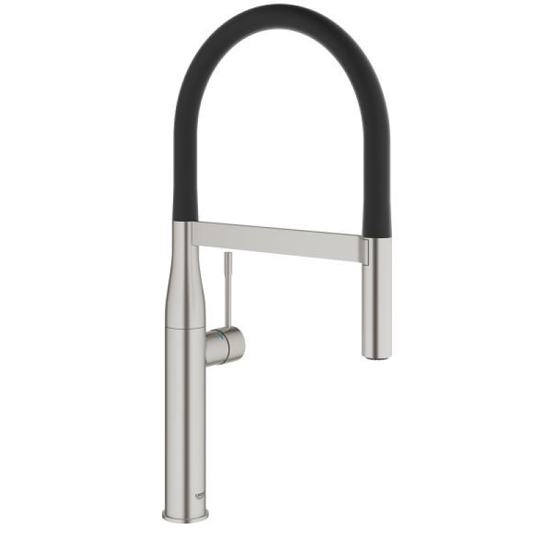 Grohe virtuves izlietnes maisītājs Essence Profi ar izvelkamu dušu, supersteel/matēts melns