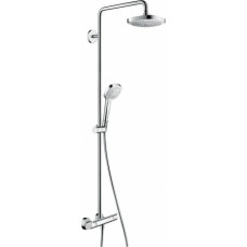 Hansgrohe Croma Select E 180 2jet Showerpipe ar augšējo dušu, rokas dušas klausuli un termostatu, balts/hroms - gab.