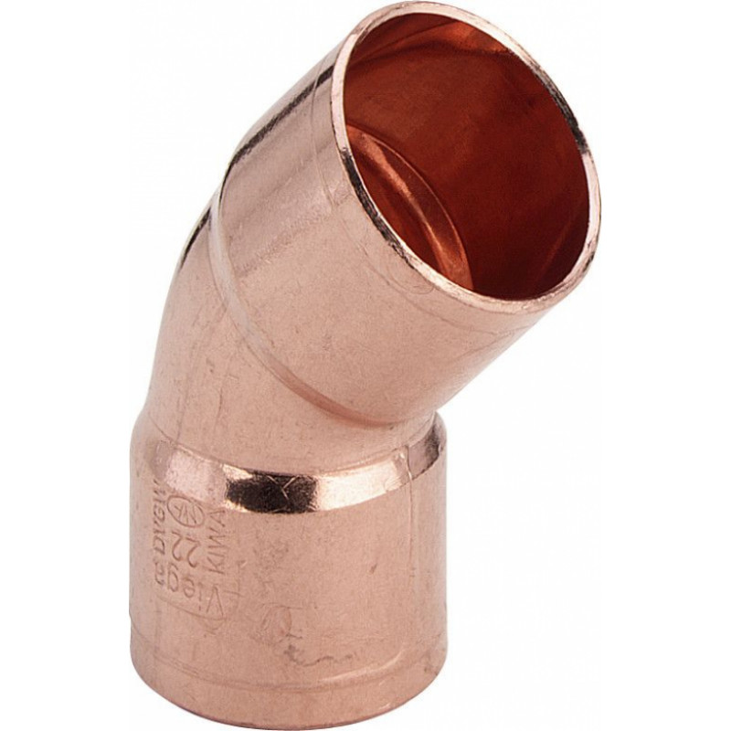 Viega Kapara līkums 45°, lodēti pieslēgumi, 22mm