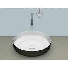 Alape izlietne Metallic, d=450 mm, emaljēts tērauds, balta/matēta melna
