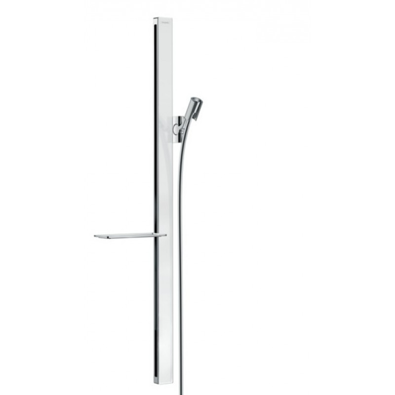 Hansgrohe dušas stienis Unica E 900 ar ziepju trauku un  vadu Isiflex 1600 mm, balts/hroms