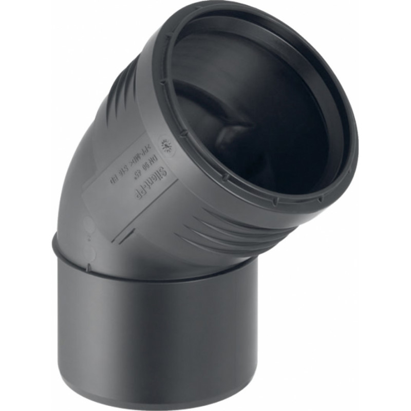 Geberit Silent-PP Skaņu slāpējošas kanalizācijas līkums 45°, D160mm