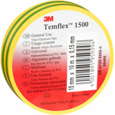 3M Temflex izolācijas lente 19mm dzelten-zaļa 19mmx20mx0,15mm - gab.