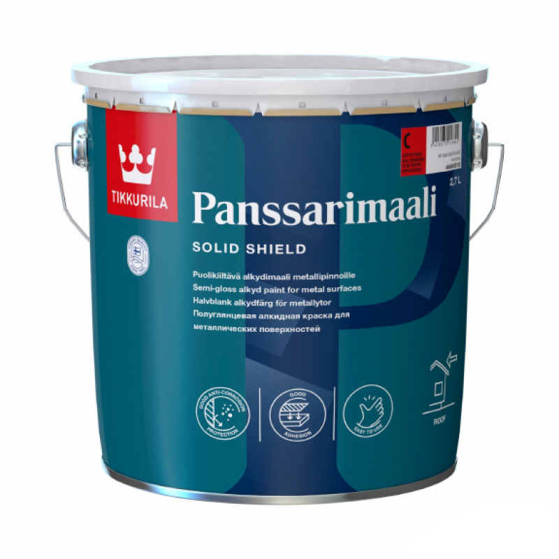 Tikkurila Krāsa metāla jumtiem Tikkurila Panssarimaali C-Bāze (Tonējamā krāsa) 2.7L - gab