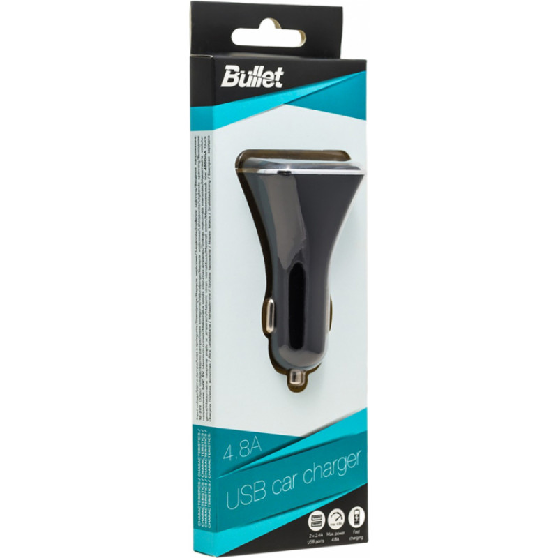Bullet Auto lādētājs Bullet USB 4.8 A - gab