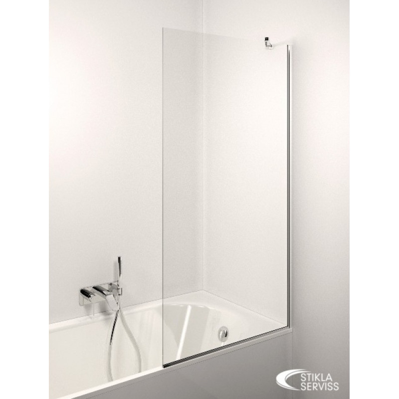 Stikla Serviss vannas siena Noris Cor, 1000 mm, h=1500 mm, hroms/caurspīdīgs stikls