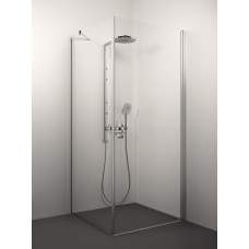 Stikla Serviss dušas stūris Fascino, 900x900 mm, h=2000, hroms/bronzas stikls
