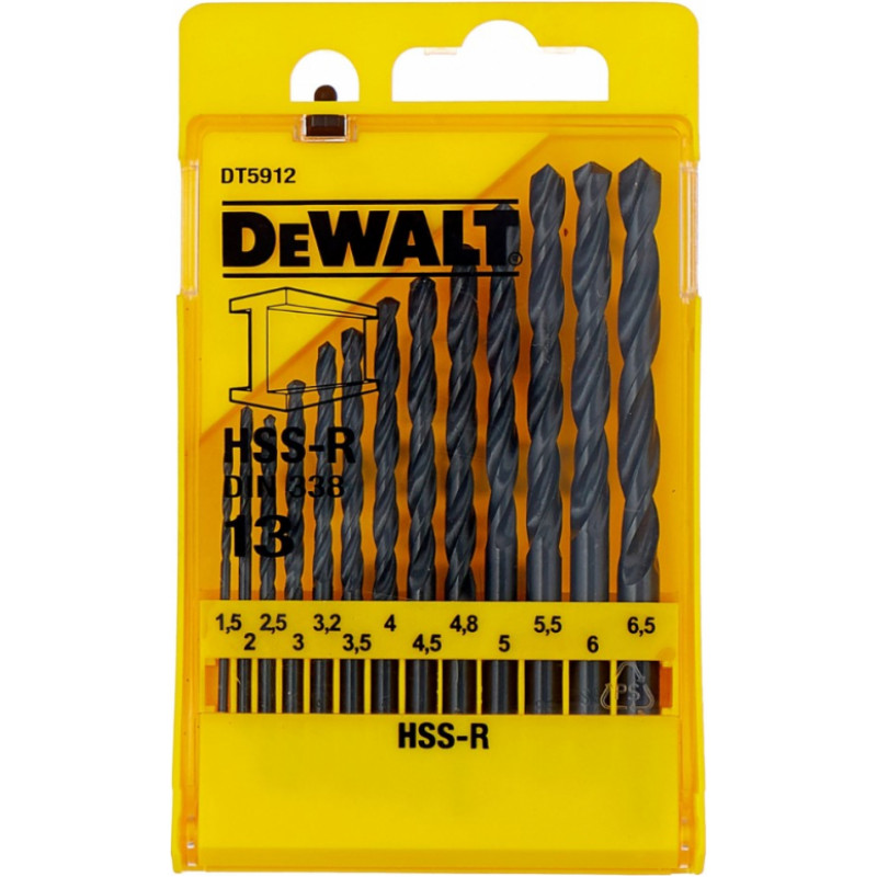 Dewalt HSS-R Urbju komplekts metālam 13gab.