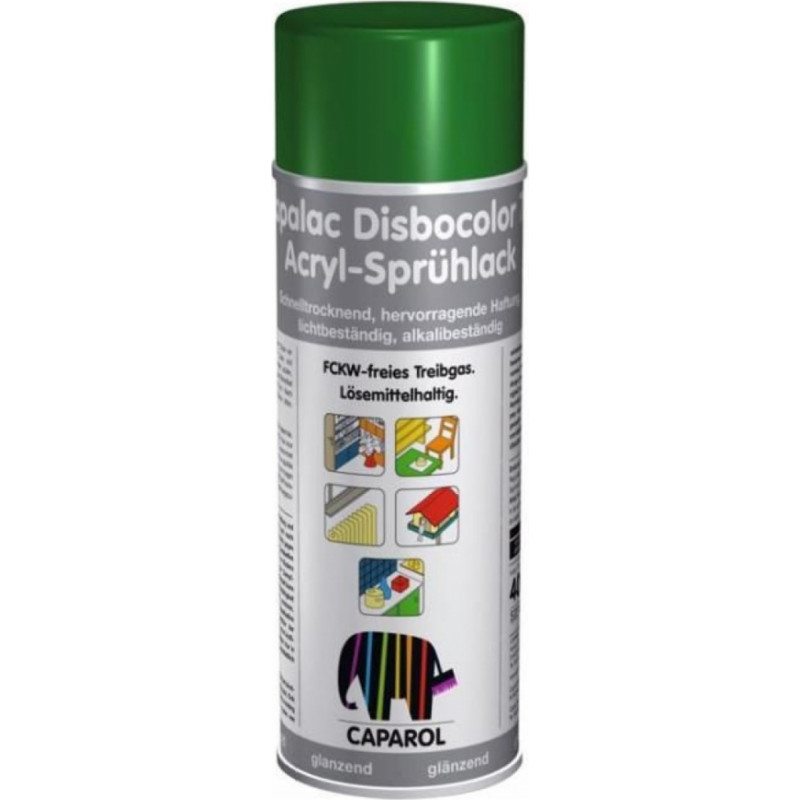 Caparol Capalac 781 Disbocolor Emaljas metāla krāsas aerosols, zīdaini matēta 0.4L Zaļš RAL6002