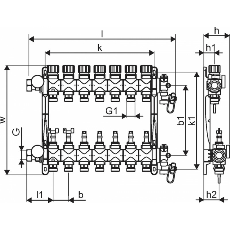 Uponor Vario M sadalītājs FM FM 10xG3/4 Euro - gab.