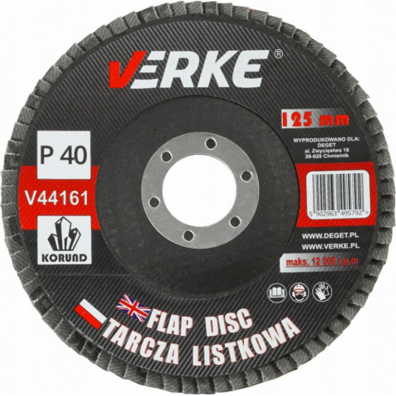 Verke Slīpējamais disks lapiņu 125mm G40 Standard V44161 VERKE