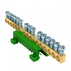 Morek Misiņa spaile MOREK PE15 zaļa, zemējuma, IP00, 15 spaiļu vietas, 15x16mm² - gab