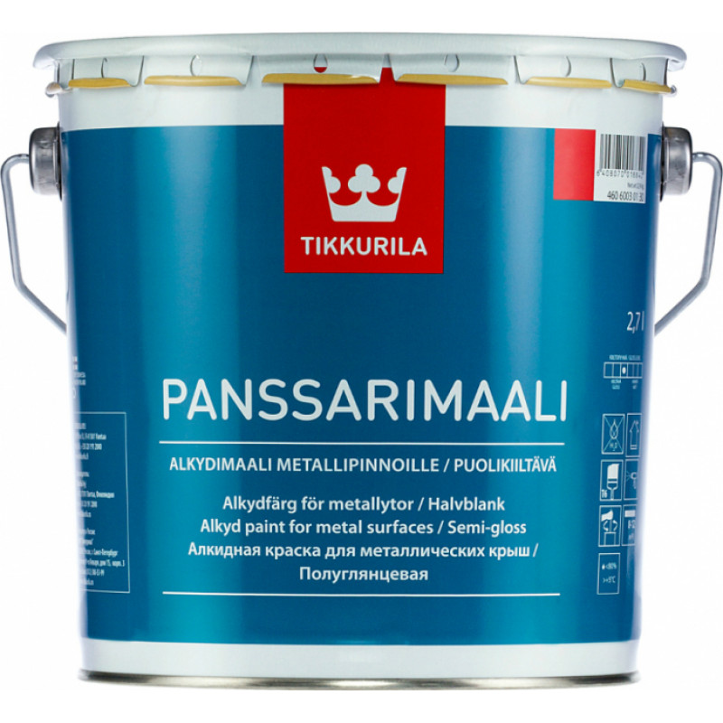 Tikkurila Jumta krāsa Tikkurila Panssarimaali, A 2.7l - gab