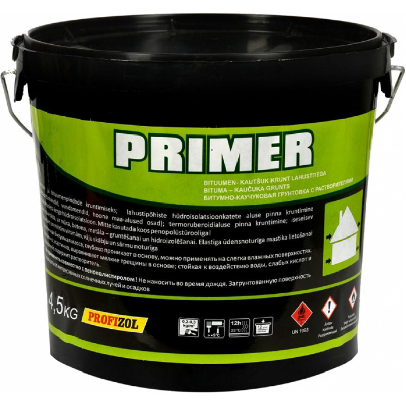 Profizol Bituma-kaučuka grunts PROFIZOL PRIMER 4.5KG - gab