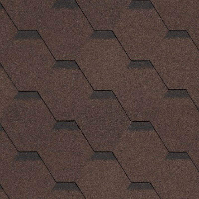 Technonicol Bituma šindeļi Technonicol Hexagonal ROCK 6821-1, 1000x317mm, brūns (cena par m2) - kvm