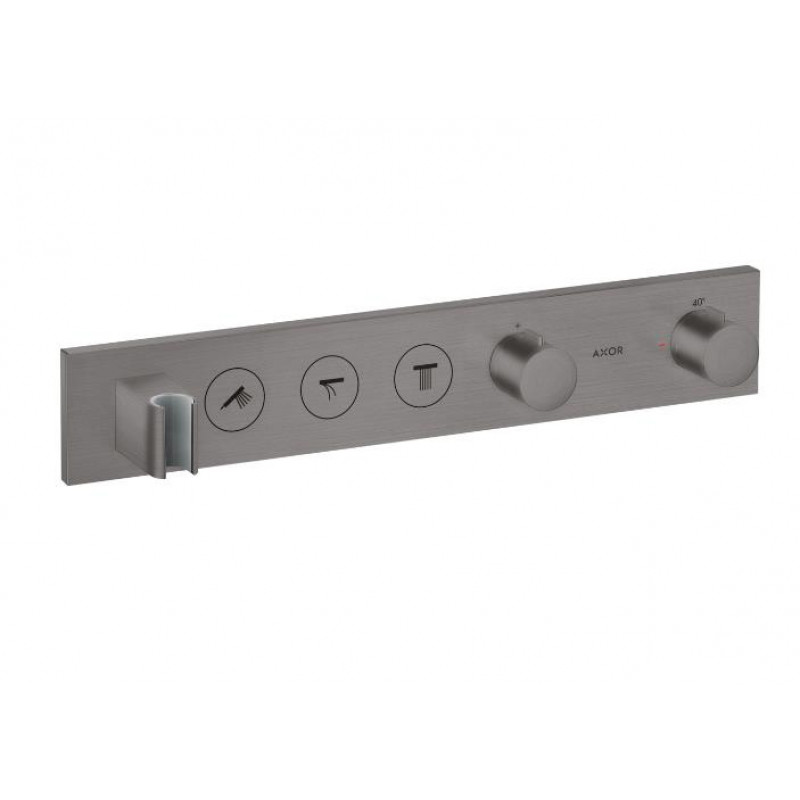 Hansgrohe iebūvējamā termostata Axor Select  530/90 virsapmetuma daļa, ar 3 izejām, brushed black chrome