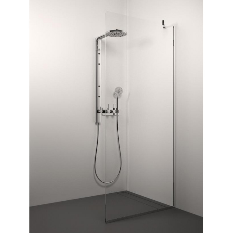 Stikla Serviss dušas siena Conforto Cor, 700 mm, h=2000 mm, hroms/matēts balts stikls