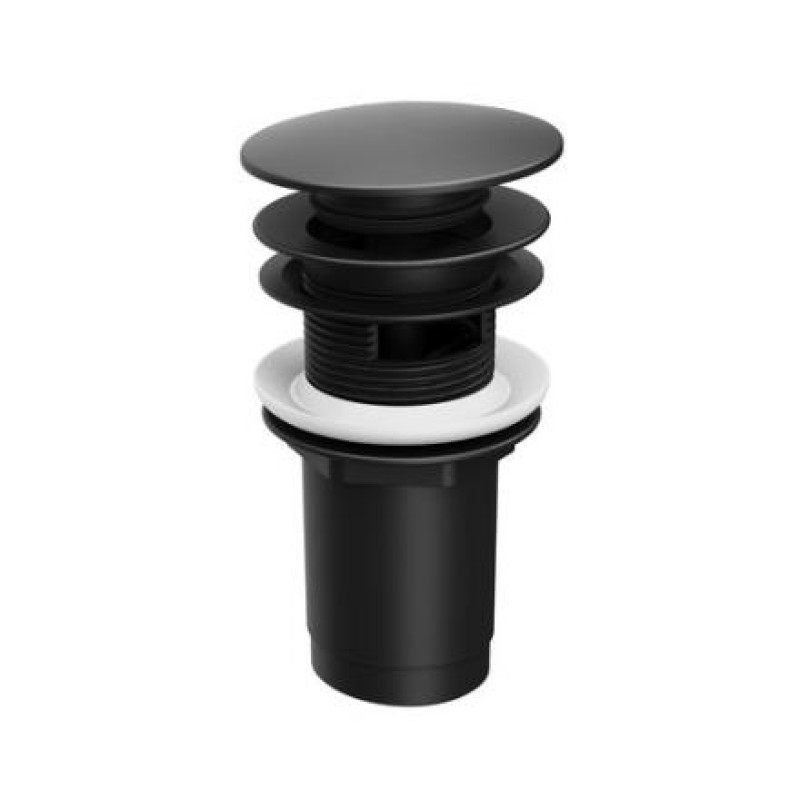 Ravak sifona izplūde ar dekoratīvo vāciņu, melna