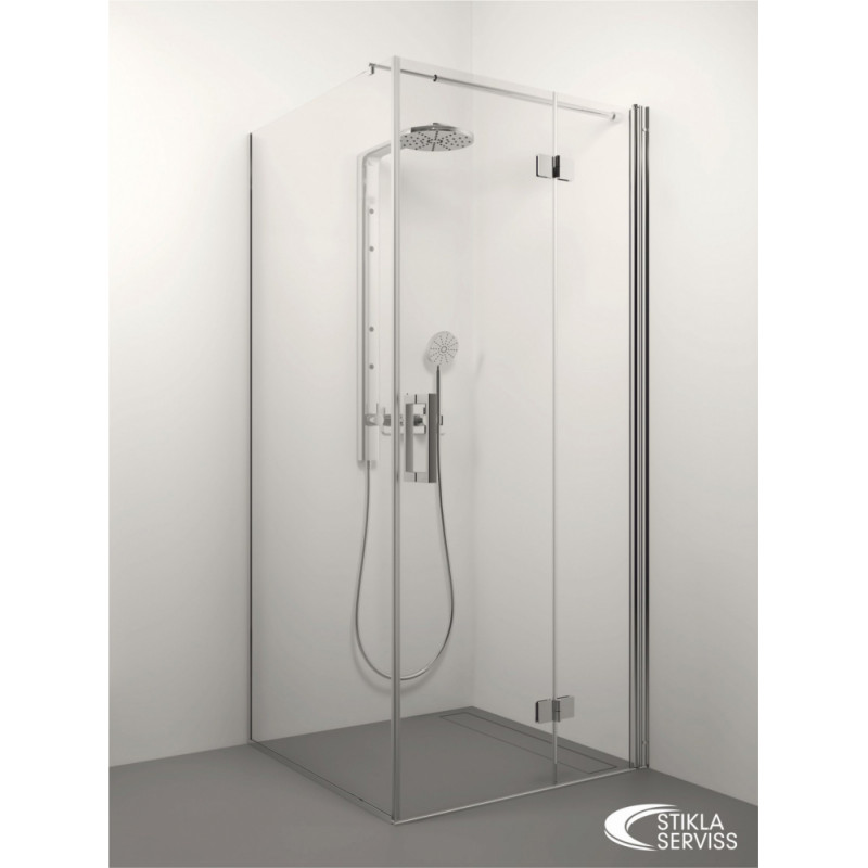 Stikla Serviss dušas stūris Maria, 900x900 mm, h=2000, hroms/spoguļstikls