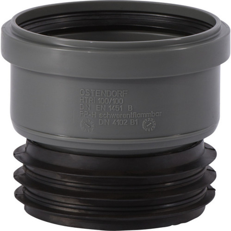 Ostendorf HTSafeSM Iekšējās kanalizācijas savienojums, caurule-caurule, DN110/110mm, pelēks