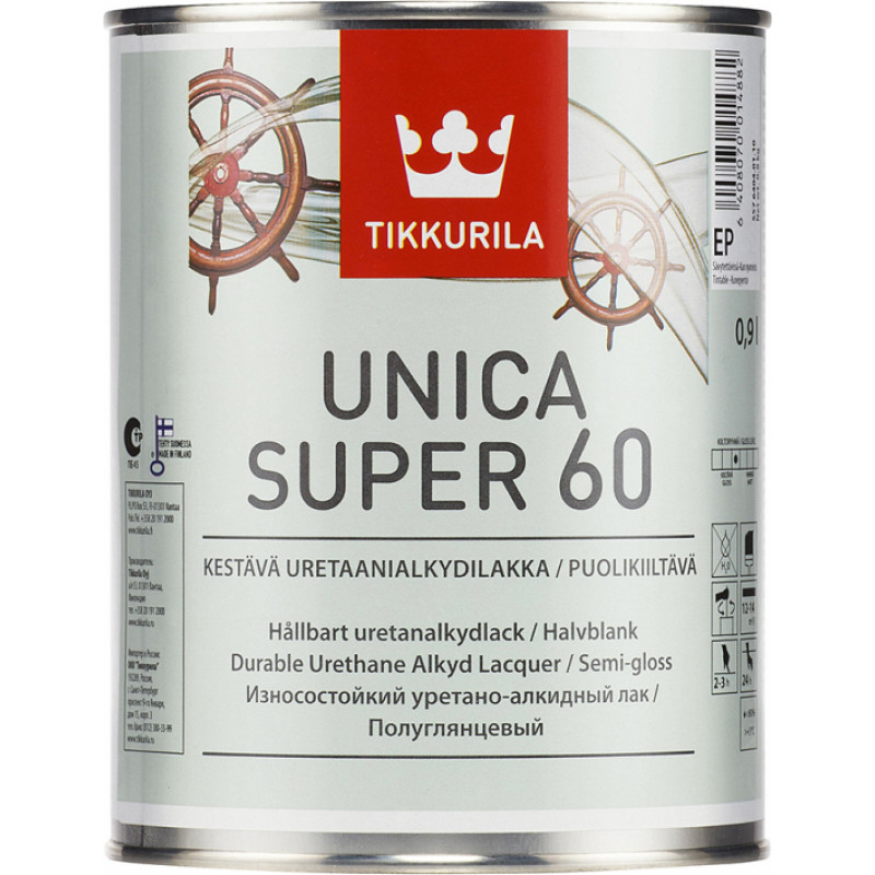 Tikkurila Laka Tikkurila Unica Super 60 Pusspīdīga EP-Bāze 2.7L - gab