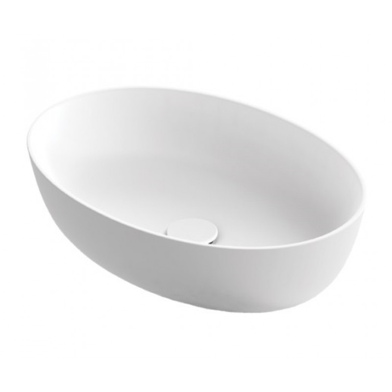 Balteco izlietne Neo E, 540x380 mm, h=140 mm, uz virsmas, matēta balta akmens masas