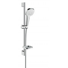 Hansgrohe rokas dušas komplekts Croma Select E Vario, 650 mm, ar ziepju trauku, balta/hroms