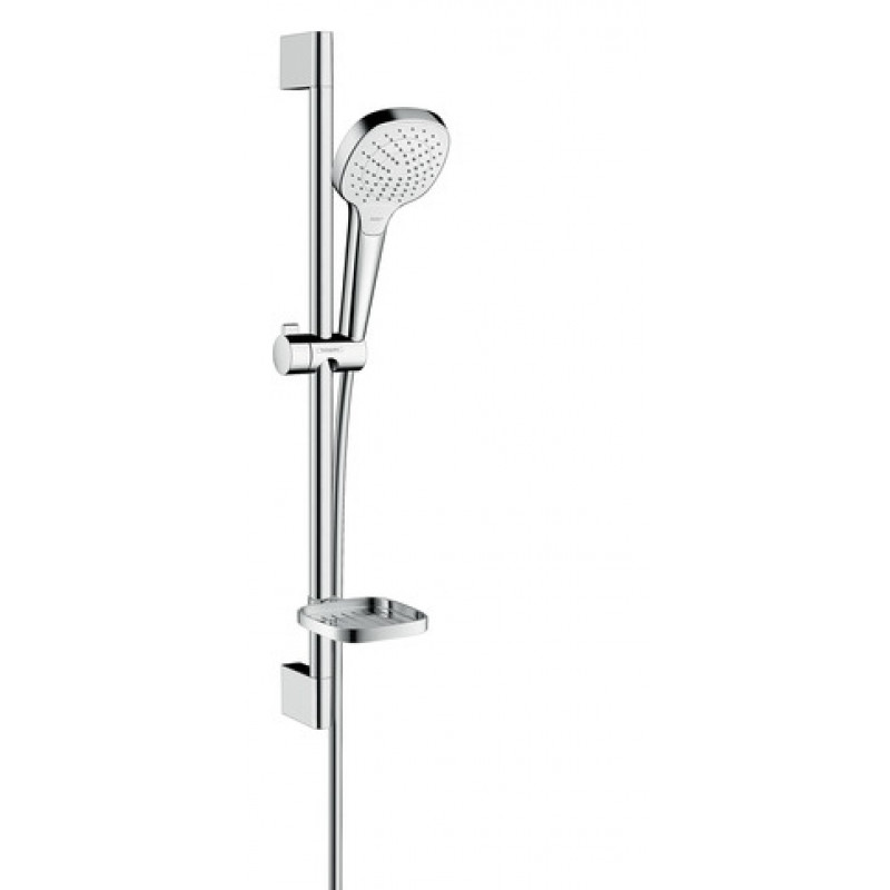 Hansgrohe rokas dušas komplekts Croma Select E Vario, 650 mm, ar ziepju trauku, balta/hroms