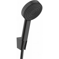Hansgrohe Pulsify 105 1jet, rokas dušas komplekts ar turētāju un dušas vadu 1250 mm, matēts melns - gab.