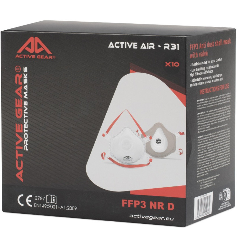 Active Gear Respirātors ar vārstu, Active air R31 FFP3 ACTIVE GEAR