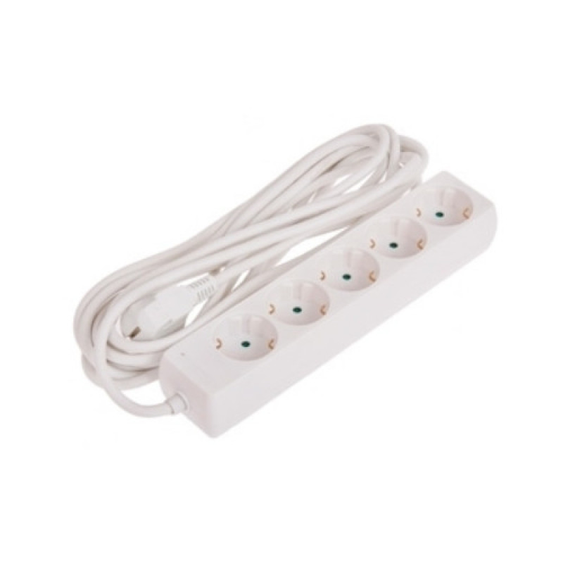 Acuma Pagarinātājs Acuma 5m, 5-rozetes, 3G1, balts, 31051-51 - gab