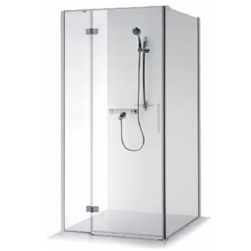 Brasta dušas stūris Nina Pluss, 900x900 mm, h=2000, labā puse, hroms/caurspīdīgs stikls
