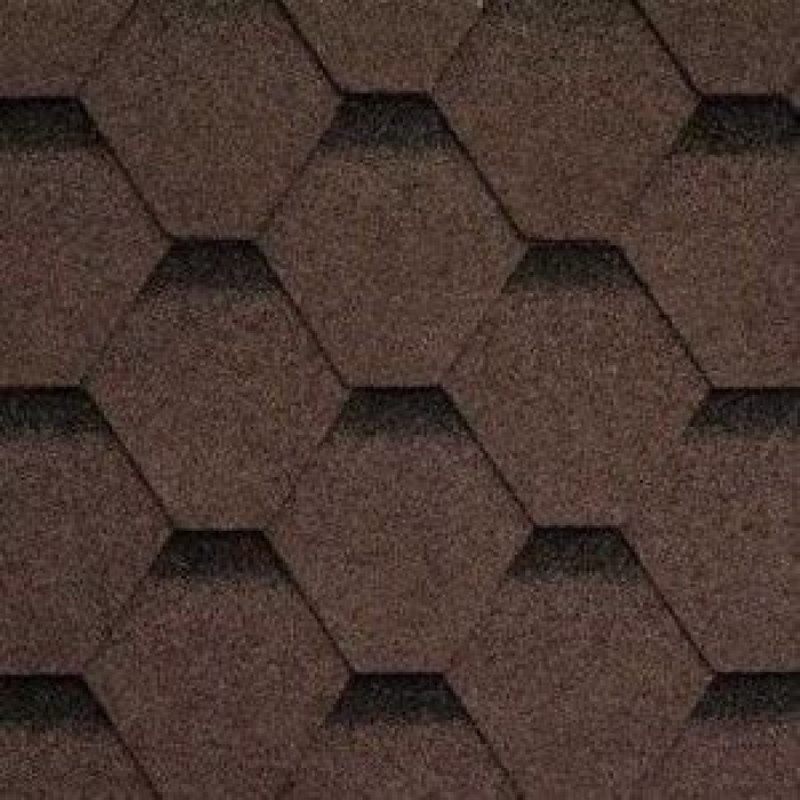 Mida Rock Hexagonal Bitumena šindelis 3m2 Brūns