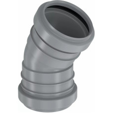 Uponor HTP S&W Iekšejās kanalizācijas līkums ar uzmavām 30°, 110mm, pelēks
